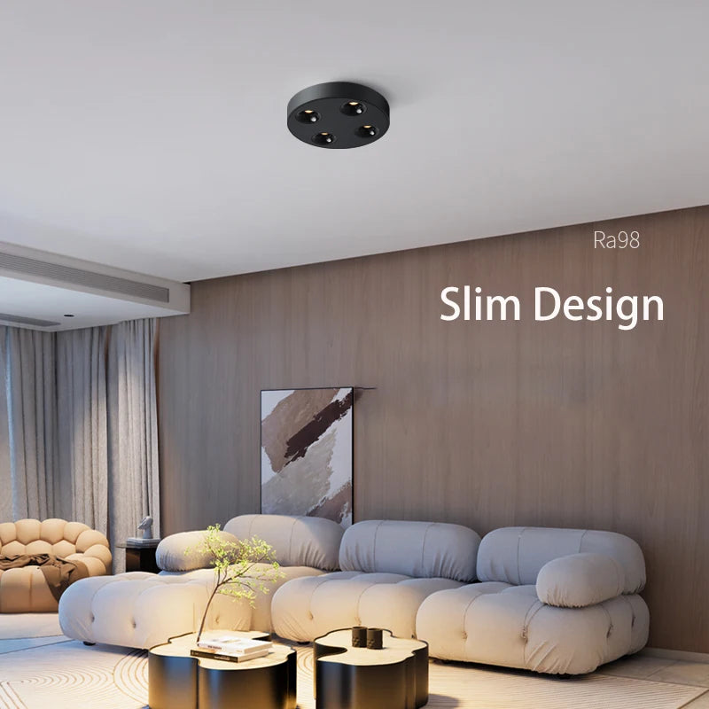 BRGT projecteurs Led plafonnier monté en Surface rond Ultra mince Spot mince 24W blanc noir Foco extérieur 110V 220V nordique - vue 4 sur 8