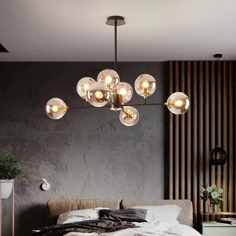 lustre en verre nordique suspension moderne pour décoration intérieure - vue 2 sur 8