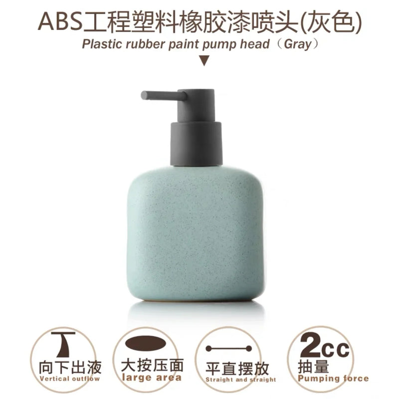 bouteille en céramique pour savon et gel douche portable