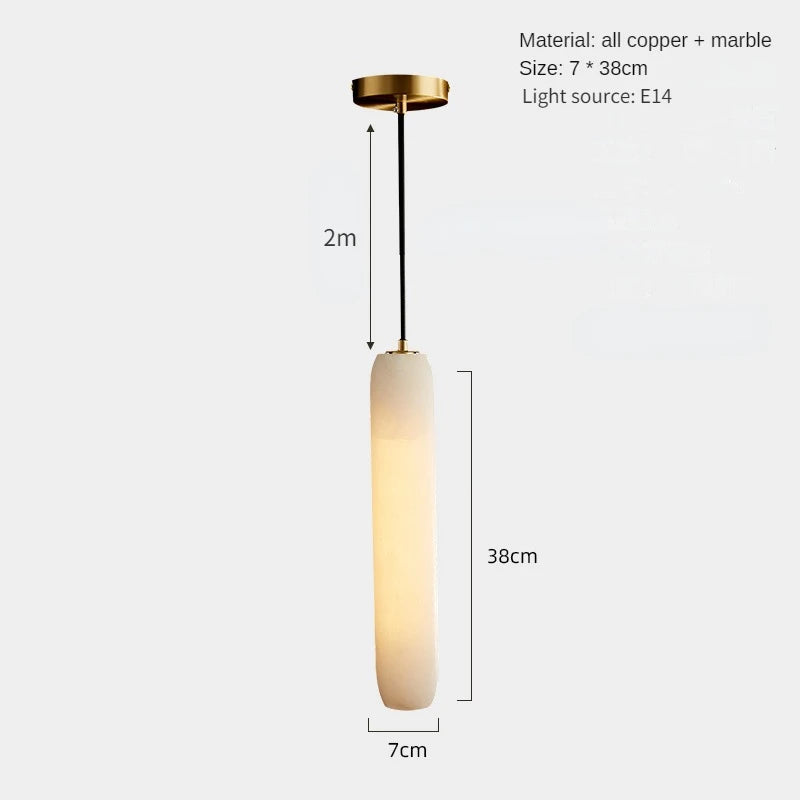 Modern marble and copper chandelier minimalist style for interior decoration - vue 8 sur 8