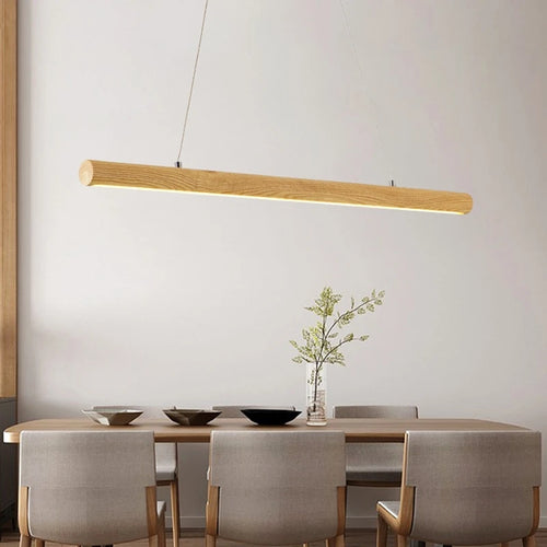 lampe suspendue nordique en bois massif pour intérieur led - vue 5 sur 7