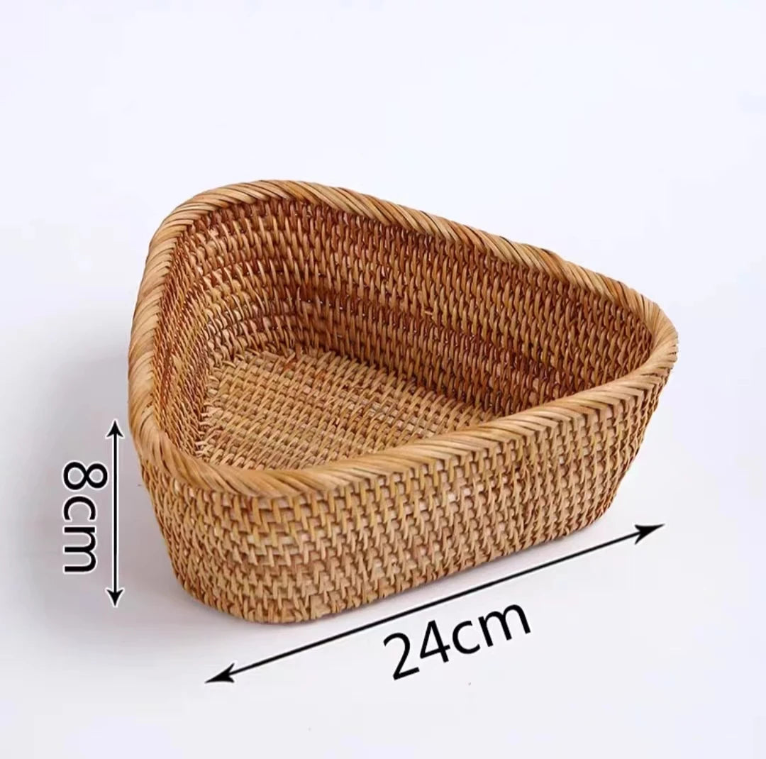 panier de rangement tissé en rotin pour cuisine et pique-nique - vue 18 sur 22