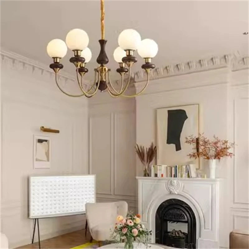 lustre rétro en métal et verre pour intérieur élégant - vue 5 sur 8