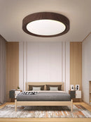 plafonnier led design nordique en bois et fer décoratif