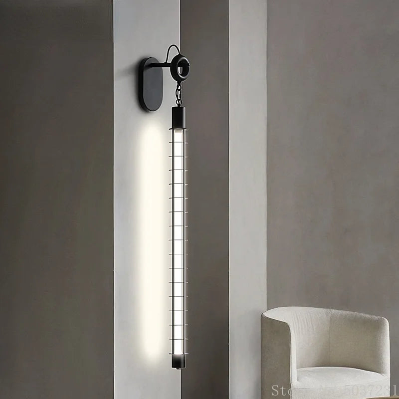 Applique murale led vintage industriel en fer avec chaîne créative - vue 6 sur 8