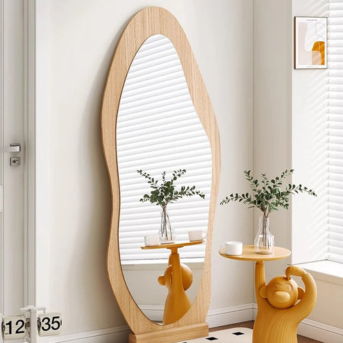 Minimalist wooden decorative mirror for stylish interiors - vue 2 sur 12