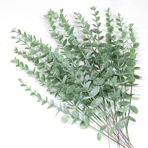 Artificial Eucalyptus Leaves, Green Plant Branches for Wedding Party, Home Garden, Table Decoration, Wreath, Outdoor 10/20/50Pcs - vue 6 sur 7