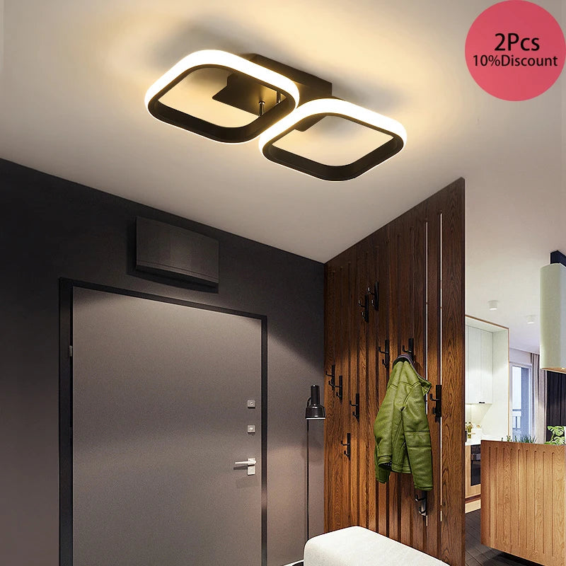 Plafonnier noir/blanc moderne Led - vue 3 sur 10