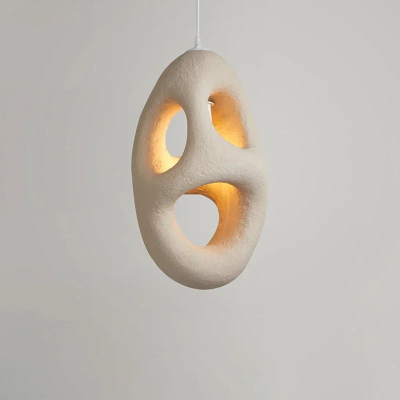 suspension wabi sabi style japonais en résine artisanale - vue 4 sur 9