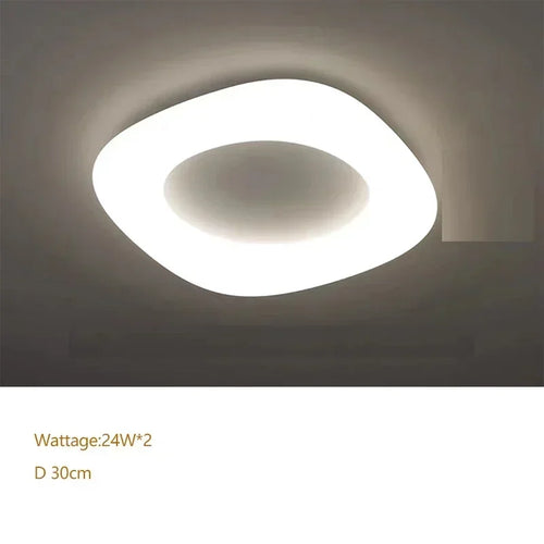 Modern minimalist acrylic eye protection pendant light, living room, bedroom, circular LED indoor lighting - vue 13 sur 18