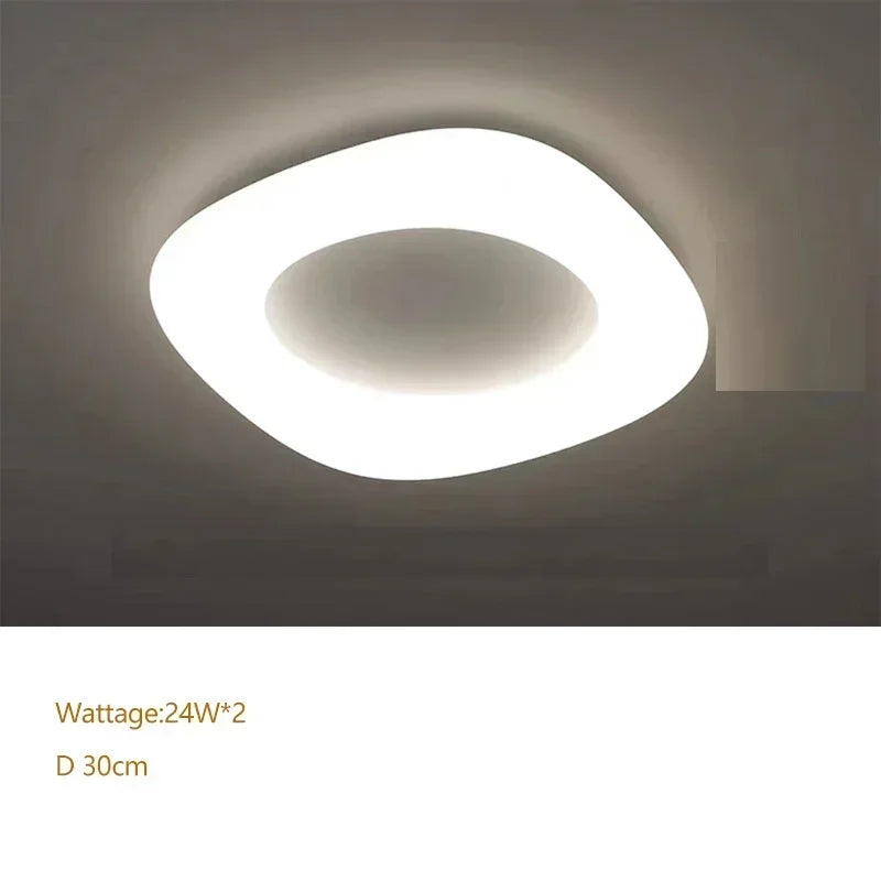 Modern minimalist acrylic eye protection pendant light, living room, bedroom, circular LED indoor lighting - vue 12 sur 18