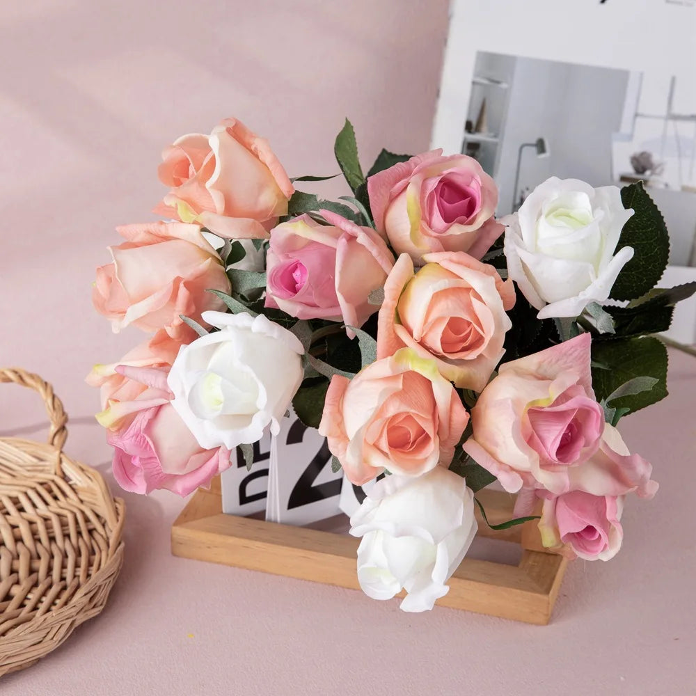 Artificial latex rose branch for realistic decoration - vue 3 sur 12