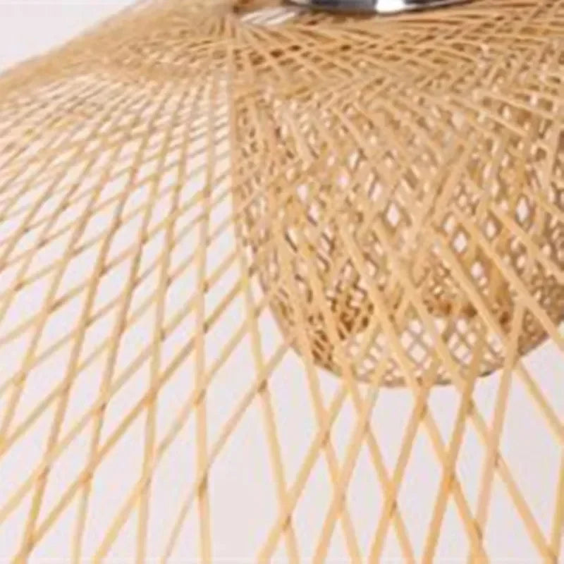 lustre en bambou tissé style japonais pour décoration moderne