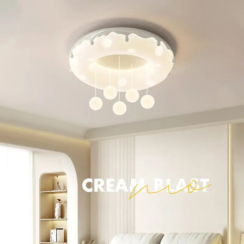 52cm Donuts Pendant Lamp With Remote Control Dimming Children's Room Bubble Ball Chandelier Light Kids Nursery Bedroom Lamp LED - vue 3 sur 12