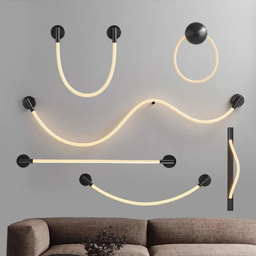 Applique murale moderne en Tube de néon LED tissé en Silicone - vue 3 sur 18
