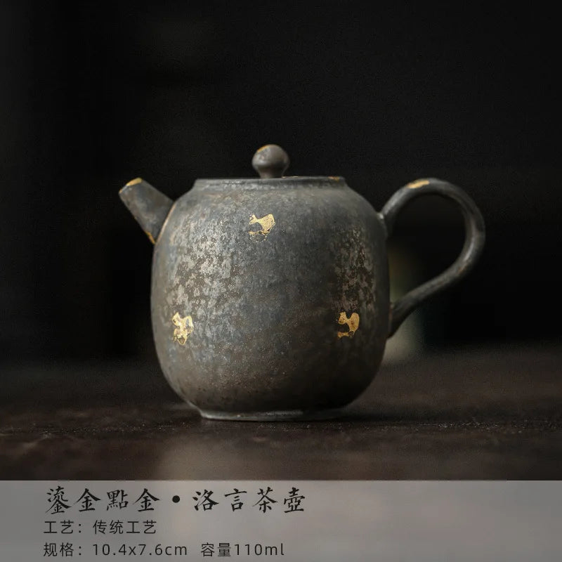 théière japonaise style rétro dorures avec infuseur