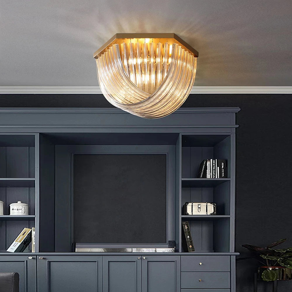 lustres led design moderne verre nordique - vue 2 sur 17