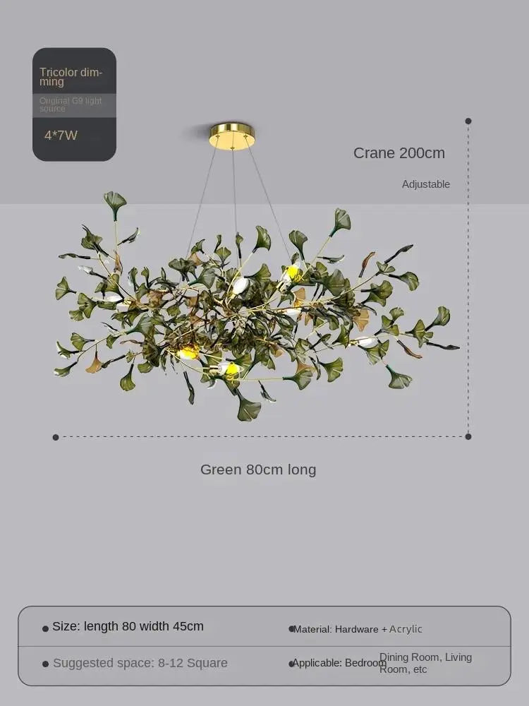 suspension moderne en ginkgo en verre personnalisée pour un éclairage élégant - vue 7 sur 16
