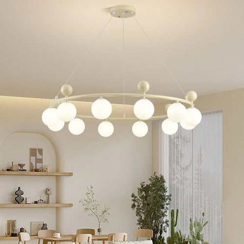lustre en verre et métal style dynamique pour éclairage de beauté