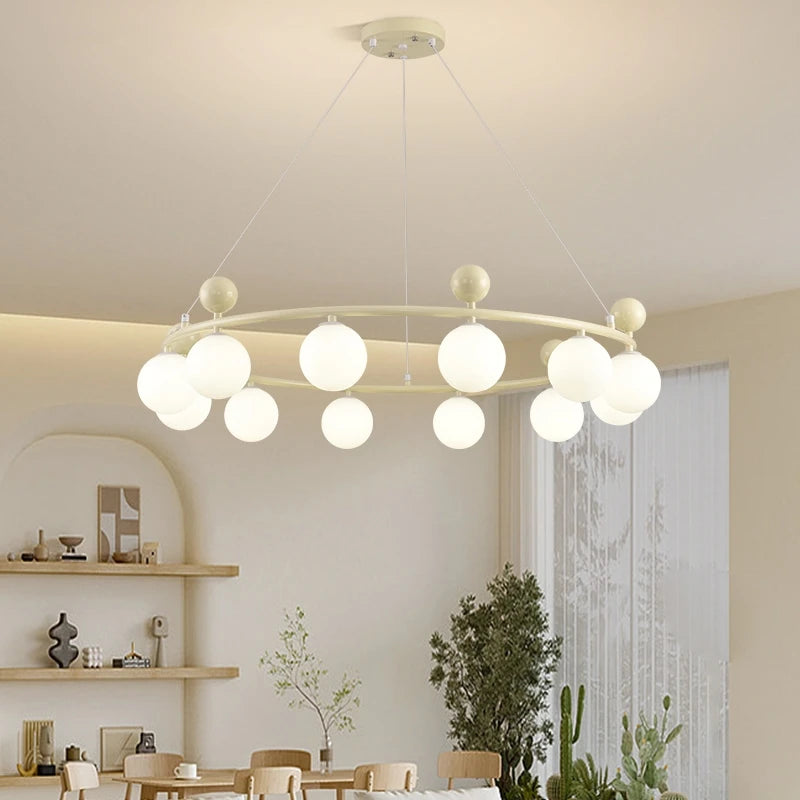 lustre en verre et métal 	 style éclairage dynamique - vue 3 sur 15