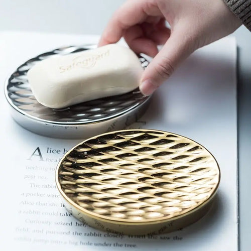 porte-savon en céramique et porcelaine décoratif pour salle de bain - vue 3 sur 6