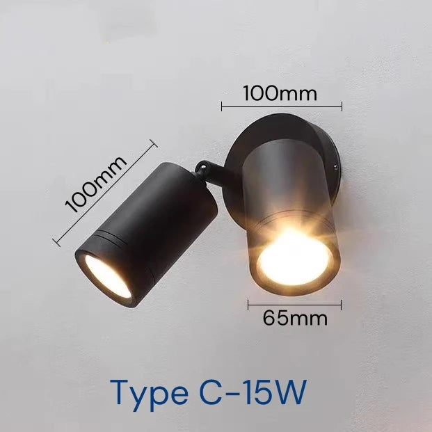 spot led extérieur double tête étanche pour jardin balcon clôture