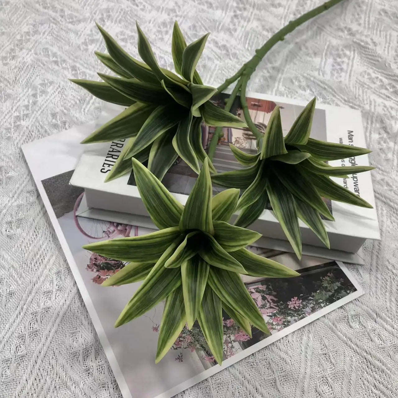 plante tropicale en pot avec palmier et bambou décoratif - vue 9 sur 18
