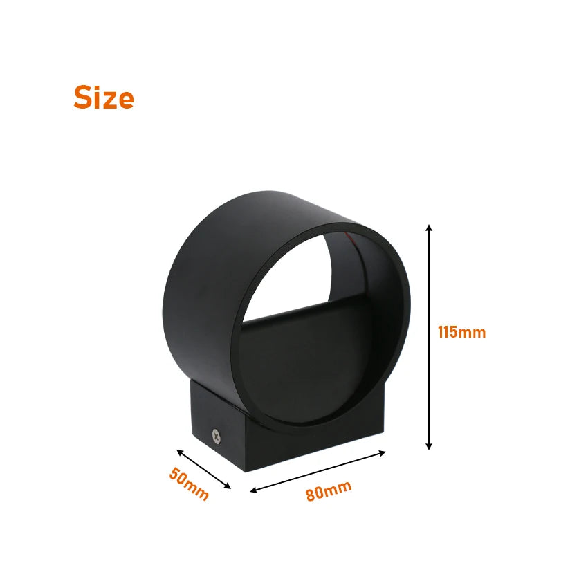 led applique murale rond aluminium ac90-260v - vue 6 sur 8