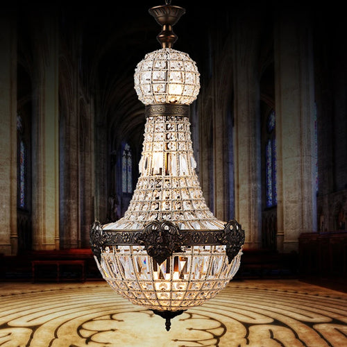 lustre en cristal européen 6 lumières pour intérieur élégant - vue 3 sur 7