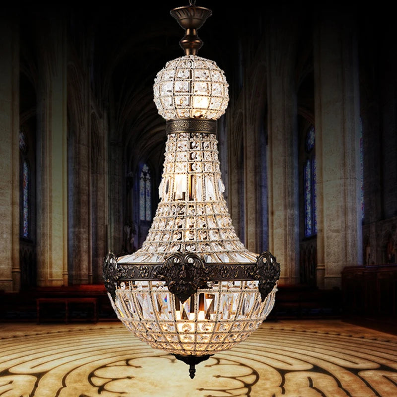 lustre en cristal européen 6 lumières pour intérieur élégant - vue 3 sur 7