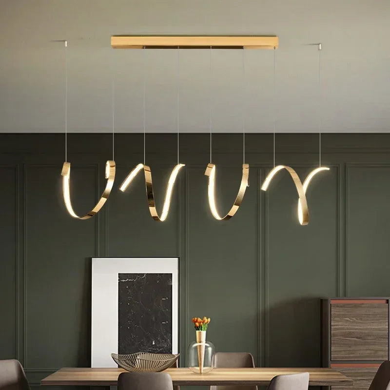 lustre led suspendu design moderne décoratif de luxe irrégulier - vue 6 sur 11