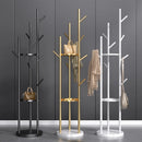 Marble Metal Clothes Coat Rack Clothing Rack Stand 3 Storage Shelves and Hooks, Enterway Hall Tree for Hanging Jackets, Hats,Bag