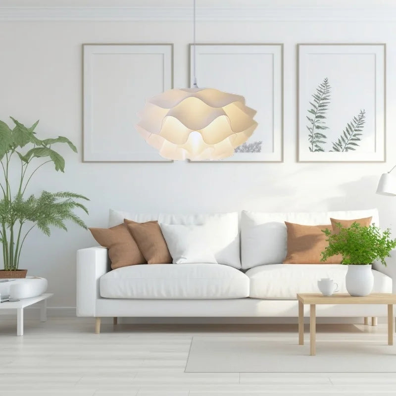 lustre moderne acrylique suspendu en forme de fleur led décoratif - vue 7 sur 8
