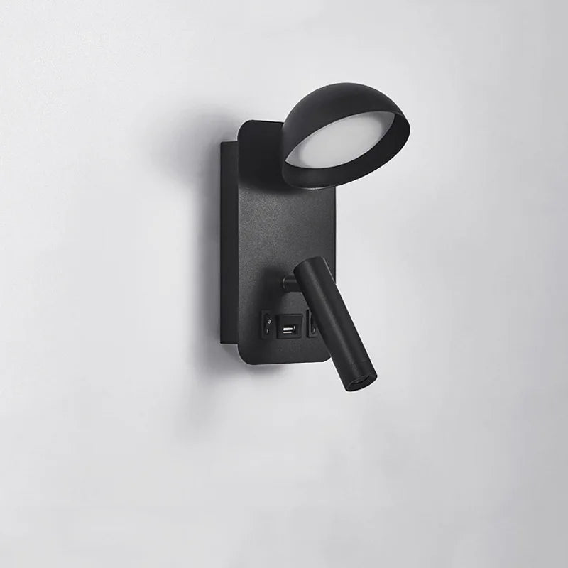 applique murale led luminaire avec interrupteur interface usb éclairage art - vue 4 sur 8