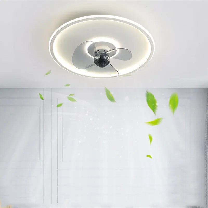 ventilateur de plafond intelligent avec télécommande et éclairage LED - vue 7 sur 11