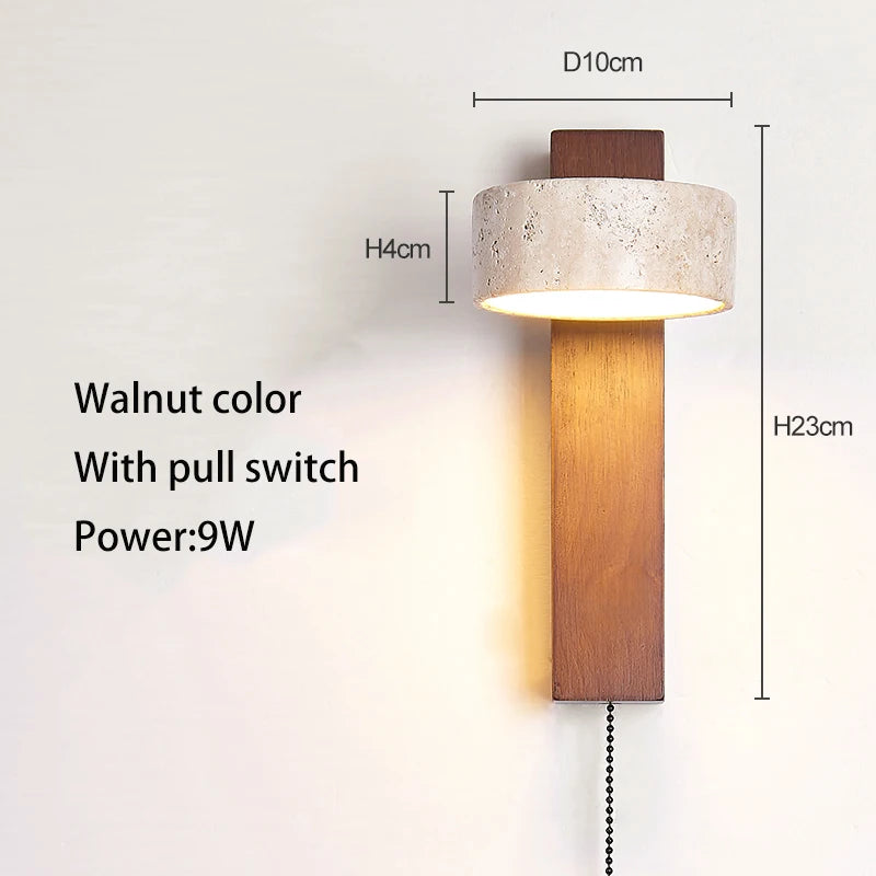 Applique murale bois noyer LED/interrupteur rotatif - vue 9 sur 9