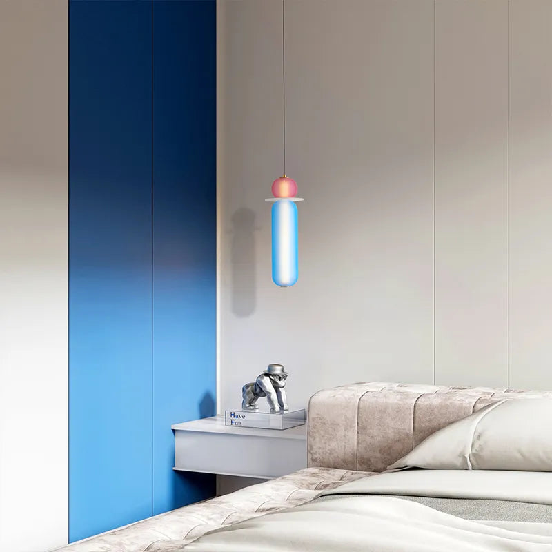 Suspension LED en verre teinté bar - vue 6 sur 21