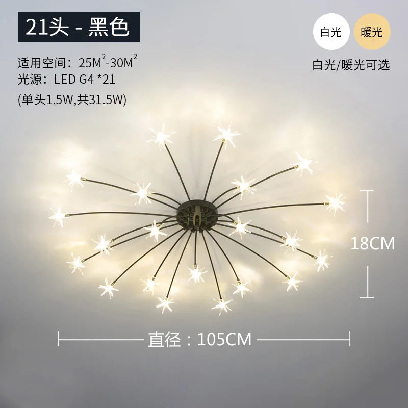 plafonnier étoile led pour éclairage intérieur moderne - vue 18 sur 18