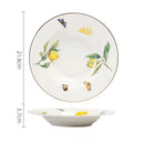 Assiette ceramique style europeen motif citron elegante