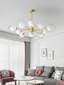 Nordic copper chandelier minimalist modern decorative glass