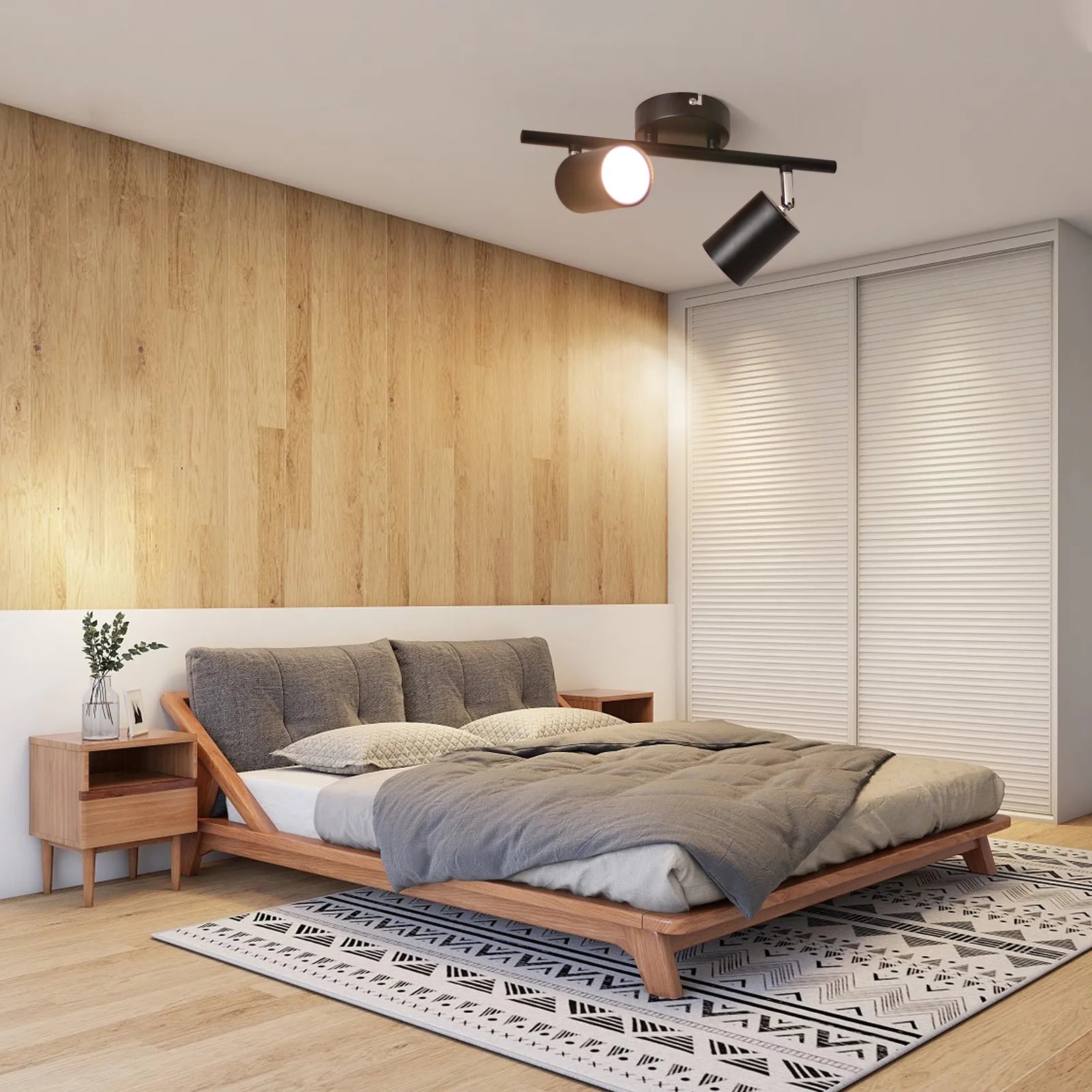 Plafonnier moderne noir LED voie maison magasin vêtements - vue 4 sur 9