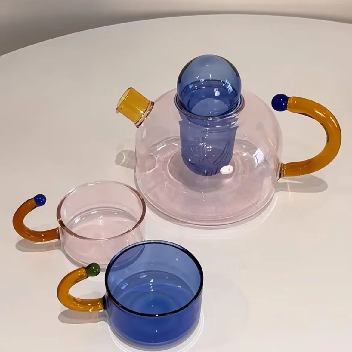 Théière verre résistant chaleur filtre intégré style minimaliste - vue 2 sur 6
