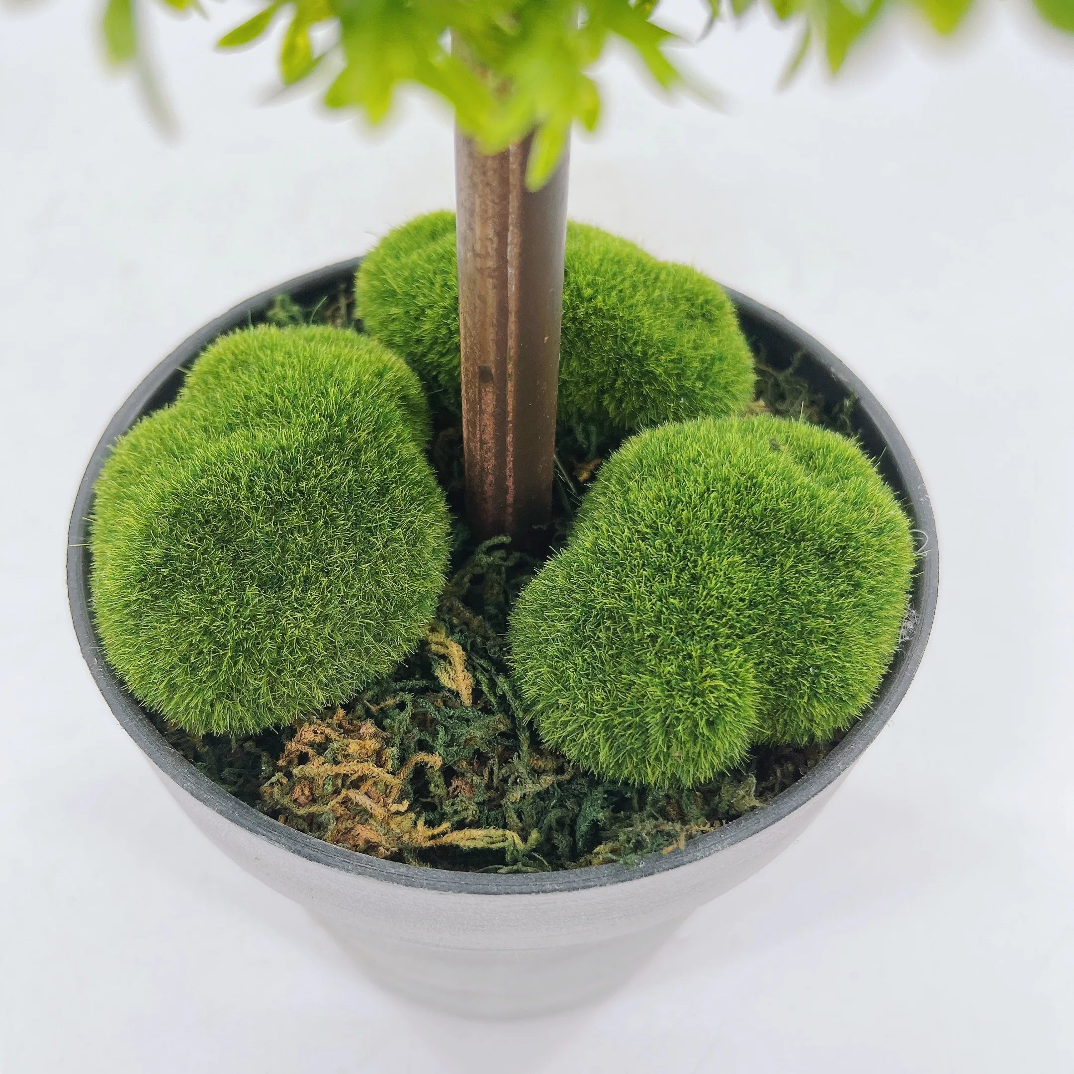 buisson artificiel en pot double boule décoratif pour intérieur et extérieur - vue 6 sur 7