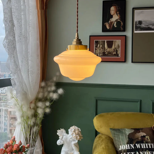 Suspension LED en verre blanc laiteux - vue 3 sur 30
