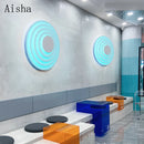 Decorative round medieval wall light with colourful LED illumination