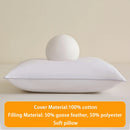 1 piece pillow,8 sizes, 100% cotton, white goose feather bed soft pillow