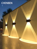 Waterproof solar wall light for decorative outdoor lighting