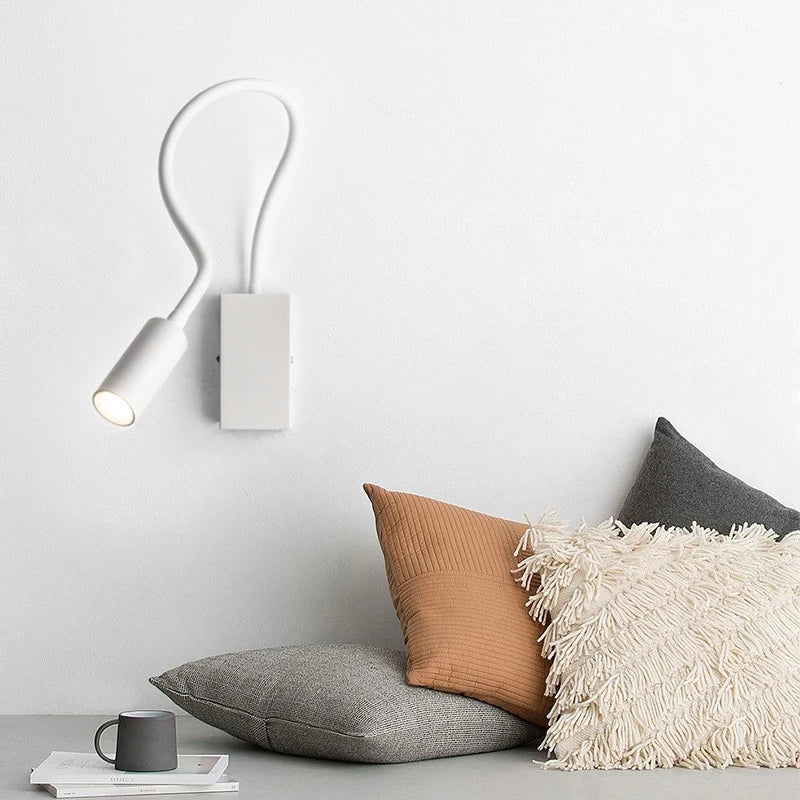 GYS mur Led lampe chevet liseuse 3W Spot lumière interrupteur marche/arrêt blanc noir Table bureau Flexible AC85-265V éclairage intérieur