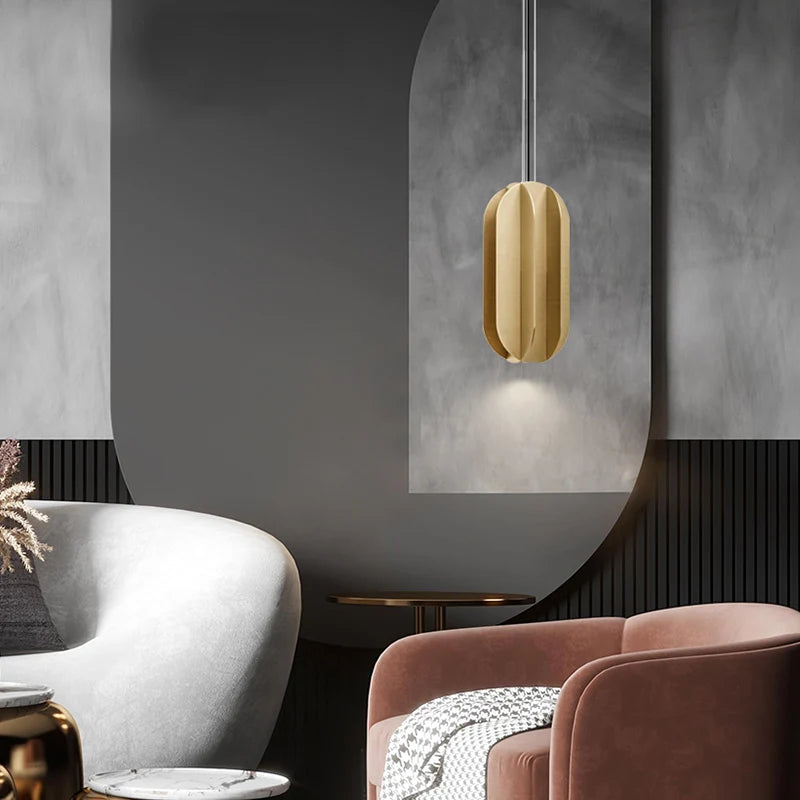 suspension en cuivre design minimaliste pour restaurant et bar - vue 5 sur 9