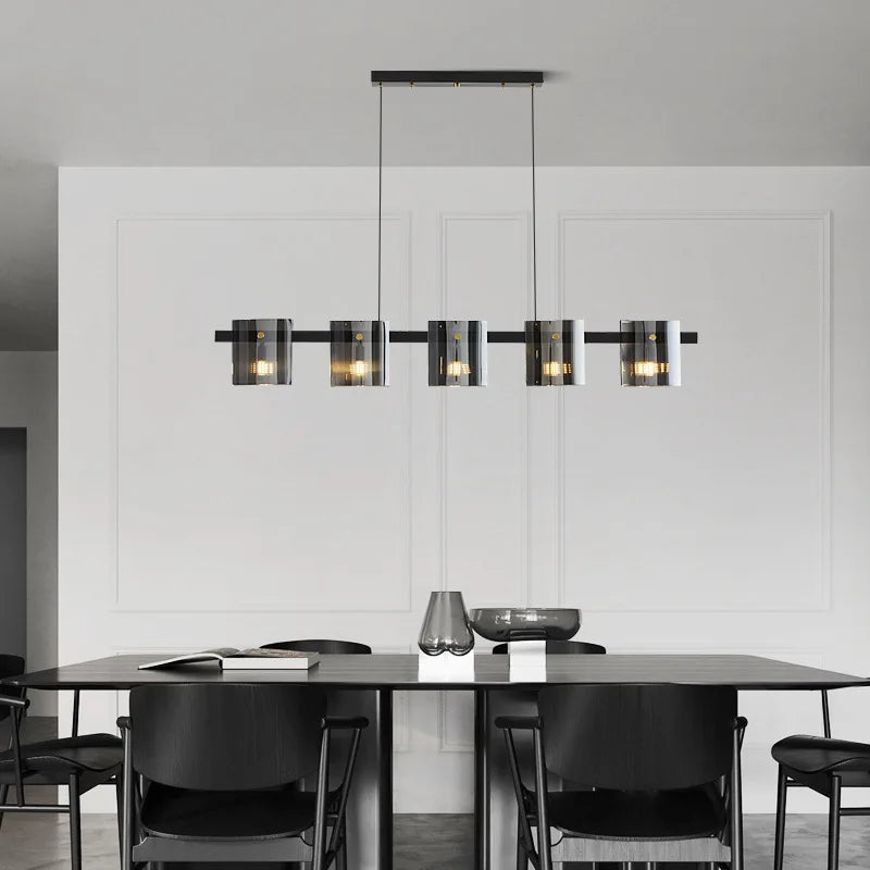 lustre moderne en verre fumé pour une décoration élégante - vue 7 sur 16